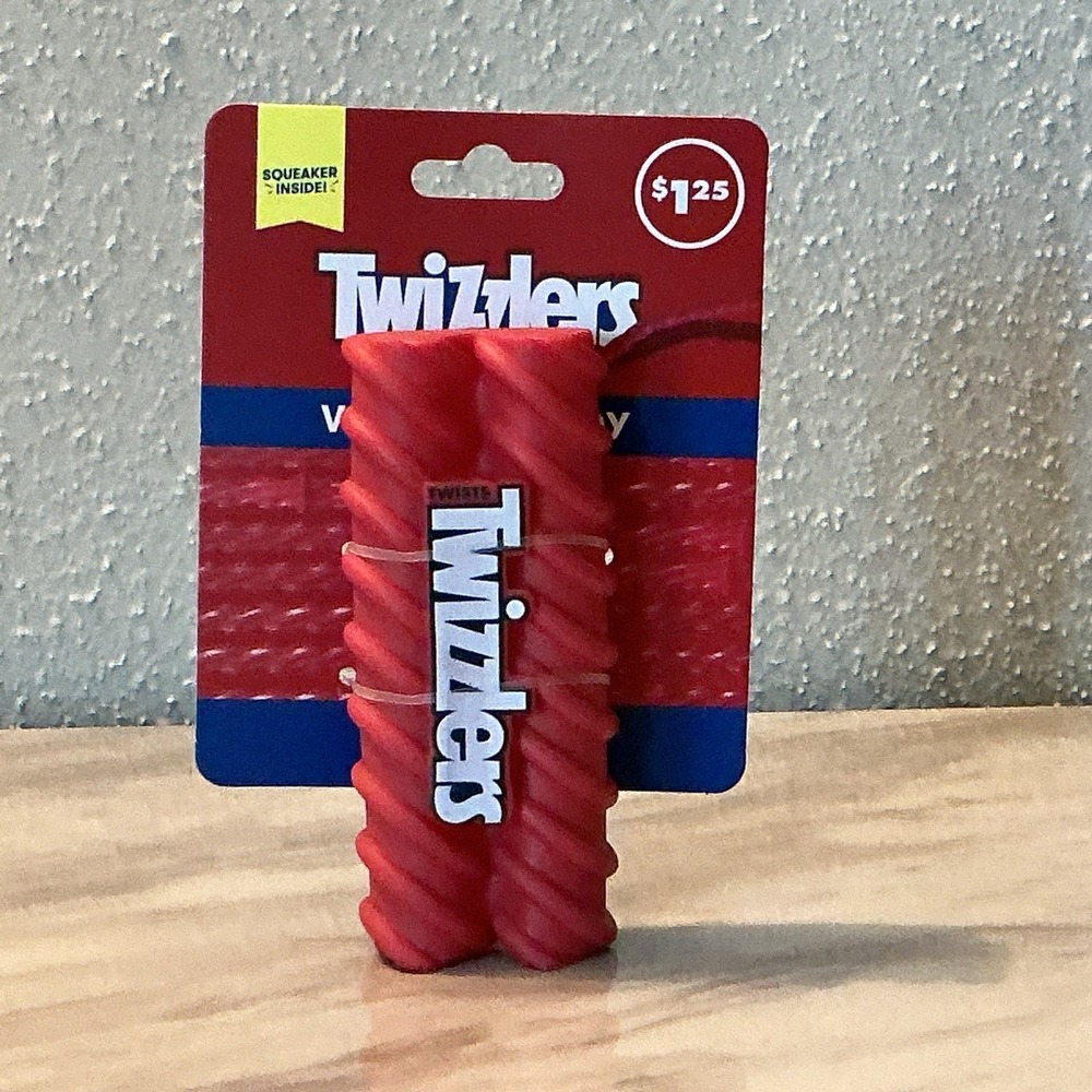 Twizzlers Red Vinyl Squeaky Dog Toy - Hershey's Officially Licensed - NEW NIP